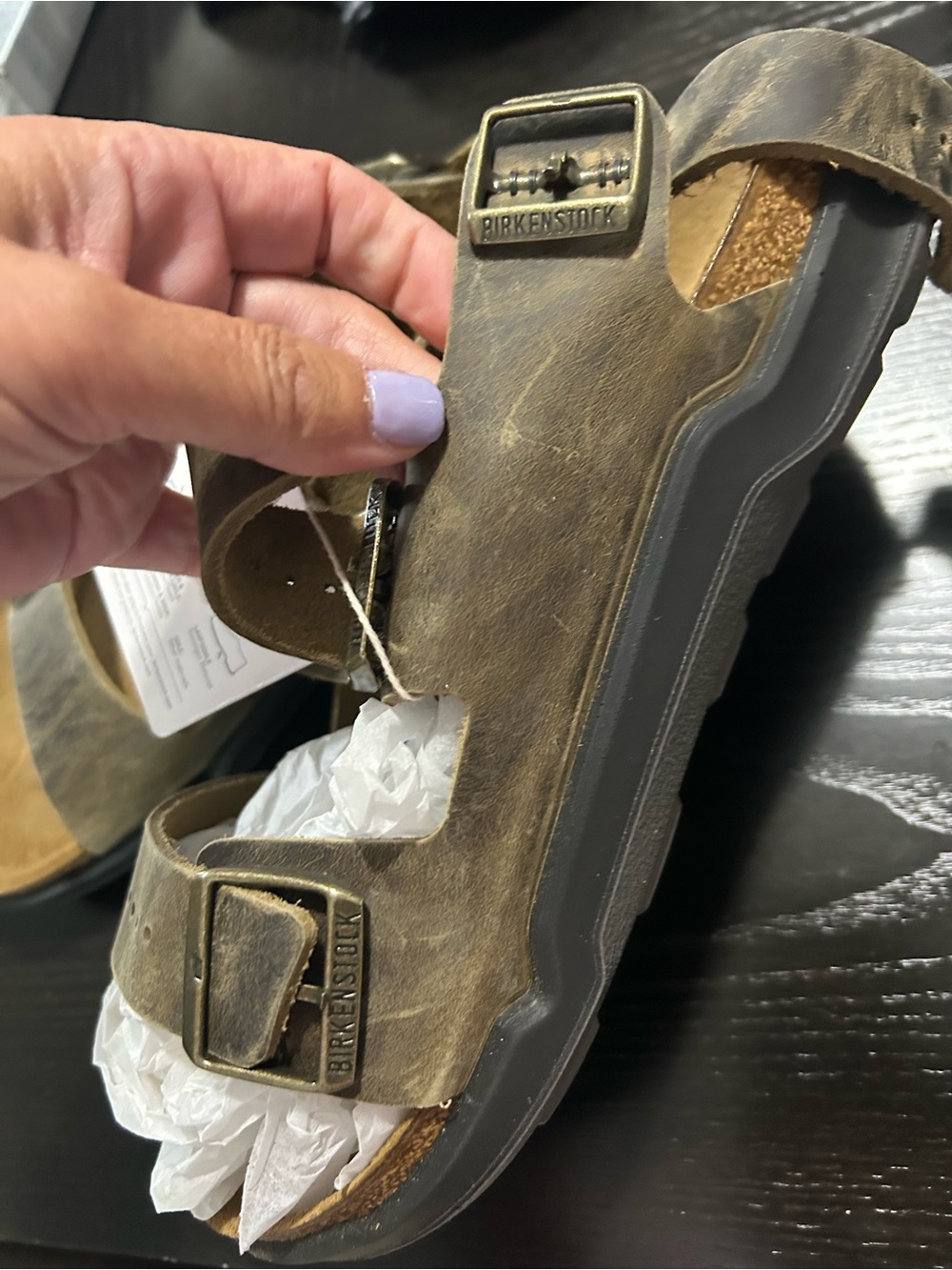 Birkenstock Brown Two-Strap Sandals Womens 10/ 41euro - Picture 4 of 6